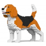 Jekca - Beagle 03 - Lego - Sculpture - Construction - 4D - Brick Animals - Toys