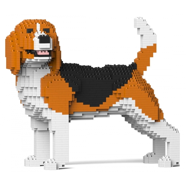 Jekca - Beagle 04 - Lego - Sculpture - Construction - 4D - Brick Animals - Toys