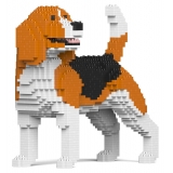 Jekca - Beagle 04 - Lego - Scultura - Costruzione - 4D - Animali di Mattoncini - Toys