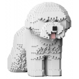 Jekca - Bichon Frise 02 - Lego - Sculpture - Construction - 4D - Brick Animals - Toys