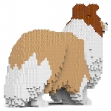 Jekca - Shetland Sheepdog 02-M01 - Lego - Sculpture - Construction - 4D - Brick Animals - Toys