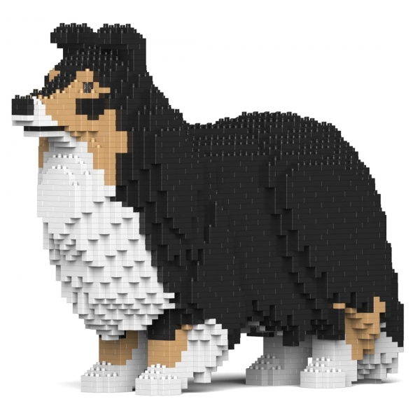 Jekca - Shetland Sheepdog 02-M02 - Lego - Sculpture - Construction - 4D - Brick Animals - Toys