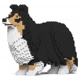 Jekca - Shetland Sheepdog 02-M02 - Lego - Sculpture - Construction - 4D - Brick Animals - Toys