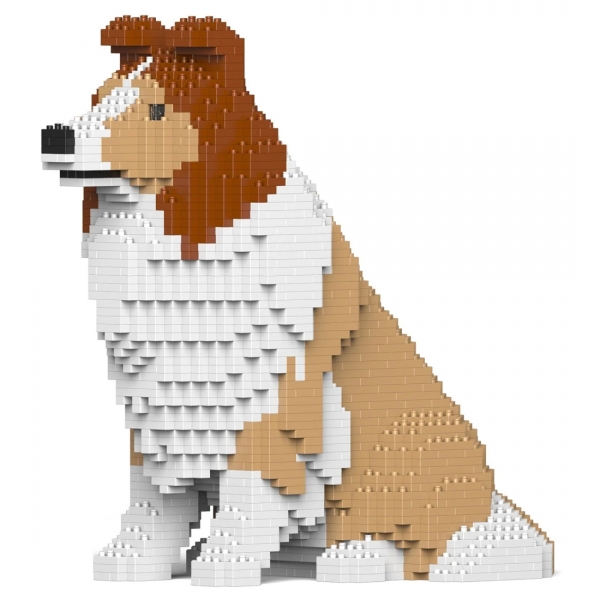 Jekca - Shetland Sheepdog 03-M01 - Lego - Scultura - Costruzione - 4D - Animali di Mattoncini - Toys