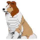 Jekca - Shetland Sheepdog 03-M01 - Lego - Sculpture - Construction - 4D - Brick Animals - Toys