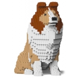 Jekca - Shetland Sheepdog 03-M01 - Lego - Sculpture - Construction - 4D - Brick Animals - Toys