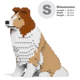 Jekca - Shetland Sheepdog 03-M01 - Lego - Sculpture - Construction - 4D - Brick Animals - Toys