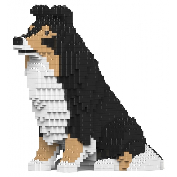 Jekca - Shetland Sheepdog 03-M02 - Lego - Sculpture - Construction - 4D - Brick Animals - Toys