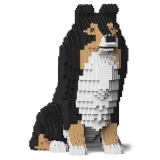 Jekca - Shetland Sheepdog 03-M02 - Lego - Sculpture - Construction - 4D - Brick Animals - Toys