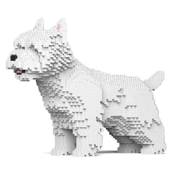 Jekca - West Highland White Terrier 02 - Lego - Sculpture - Construction - 4D - Brick Animals - Toys