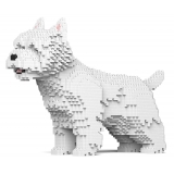 Jekca - West Highland White Terrier 02 - Lego - Sculpture - Construction - 4D - Brick Animals - Toys