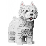 Jekca - West Highland White Terrier 02 - Lego - Sculpture - Construction - 4D - Brick Animals - Toys