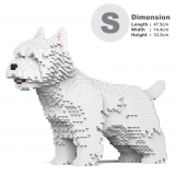 Jekca - West Highland White Terrier 02 - Lego - Sculpture - Construction - 4D - Brick Animals - Toys