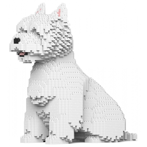 Jekca - West Highland White Terrier 03 - Lego - Sculpture - Construction - 4D - Brick Animals - Toys