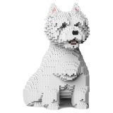 Jekca - West Highland White Terrier 03 - Lego - Sculpture - Construction - 4D - Brick Animals - Toys