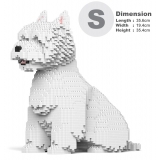 Jekca - West Highland White Terrier 03 - Lego - Sculpture - Construction - 4D - Brick Animals - Toys