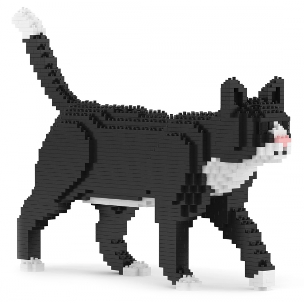 Jekca - Tuxedo Cat 02SB (Version 2024) - Lego - Sculpture - Construction - 4D - Brick Animals - Toys