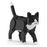 Jekca - Tuxedo Cat 02SB (Version 2024) - Lego - Sculpture - Construction - 4D - Brick Animals - Toys