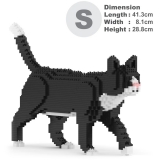 Jekca - Tuxedo Cat 02SB (Version 2024) - Lego - Scultura - Costruzione - 4D - Animali di Mattoncini - Toys