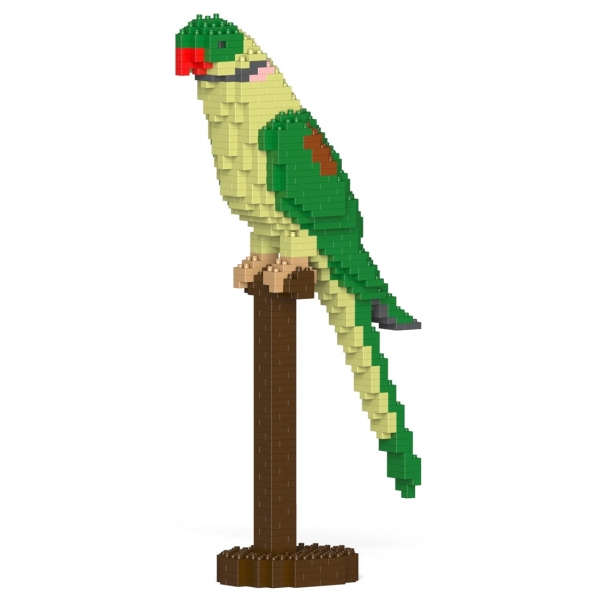 Jekca - Alexandrine Parrot 01S - Lego - Sculpture - Construction - 4D - Brick Animals - Toys