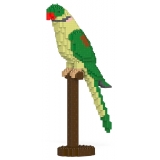 Jekca - Alexandrine Parrot 01S - Lego - Sculpture - Construction - 4D - Brick Animals - Toys