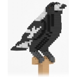 Jekca - Australian Magpie 01S - Lego - Sculpture - Construction - 4D - Brick Animals - Toys