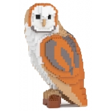 Jekca - Barn Owl 01 - Lego - Scultura - Costruzione - 4D - Animali di Mattoncini - Toys