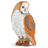 Jekca - Barn Owl 01 - Lego - Sculpture - Construction - 4D - Brick Animals - Toys