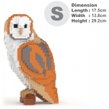 Jekca - Barn Owl 01 - Lego - Sculpture - Construction - 4D - Brick Animals - Toys