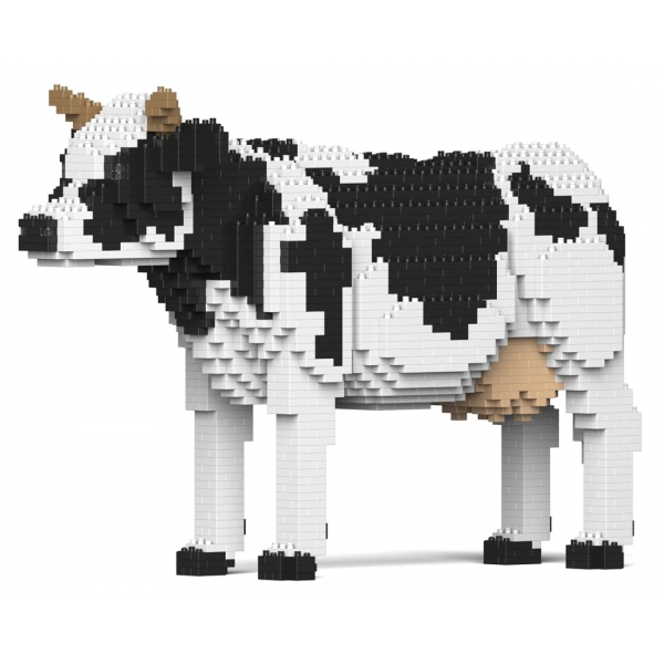 Jekca - Dairy Cow 01 - Lego - Sculpture - Construction - 4D - Brick Animals - Toys