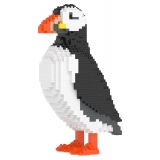 Jekca - Puffin 01 - Lego - Sculpture - Construction - 4D - Brick Animals - Toys