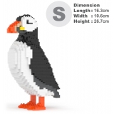 Jekca - Puffin 01 - Lego - Sculpture - Construction - 4D - Brick Animals - Toys