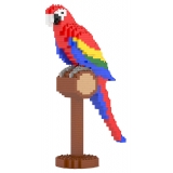 Jekca - Scarlet Macaw 01SB - Lego - Scultura - Costruzione - 4D - Animali di Mattoncini - Toys