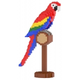 Jekca - Scarlet Macaw 01SB - Lego - Sculpture - Construction - 4D - Brick Animals - Toys