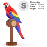 Jekca - Scarlet Macaw 01SB - Lego - Sculpture - Construction - 4D - Brick Animals - Toys