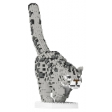 Jekca - Snow Leopard 01 - Lego - Sculpture - Construction - 4D - Brick Animals - Toys