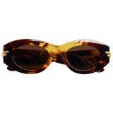 Bottega Veneta - Mitre Oval Sunglasses - Havana Brown - Sunglasses - Bottega Veneta Eyewear