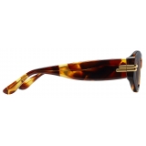 Bottega Veneta - Mitre Oval Sunglasses - Havana Brown - Sunglasses - Bottega Veneta Eyewear