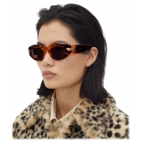 Bottega Veneta - Mitre Oval Sunglasses - Havana Brown - Sunglasses - Bottega Veneta Eyewear