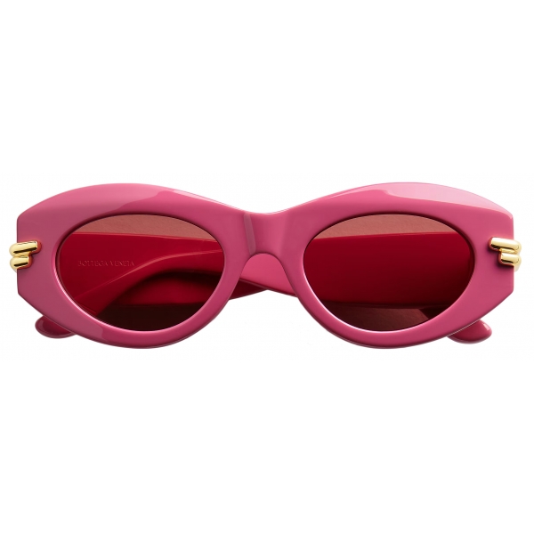 Bottega Veneta - Occhiali da Sole Ovali Mitre - Fucsia Rosso - Occhiali da Sole - Bottega Veneta Eyewear