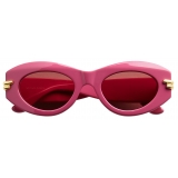 Bottega Veneta - Mitre Oval Sunglasses - Fuchsia Red - Sunglasses - Bottega Veneta Eyewear