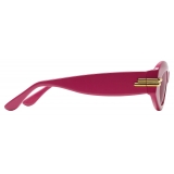 Bottega Veneta - Mitre Oval Sunglasses - Fuchsia Red - Sunglasses - Bottega Veneta Eyewear