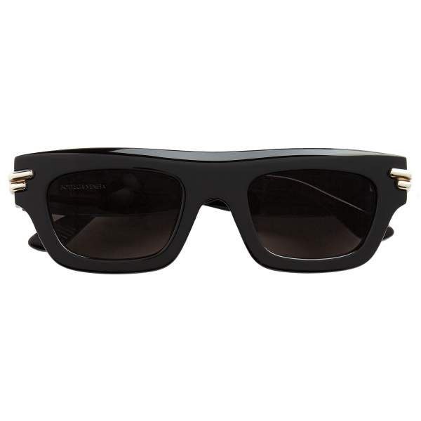 Bottega Veneta - Mitre Square Sunglasses - Black Grey