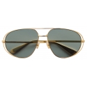 Bottega Veneta - Classic Aviator Sunglasses - Gold Green - Sunglasses - Bottega Veneta Eyewear