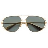 Bottega Veneta - Occhiali da Sole Aviatore Classici - Oro Verde - Occhiali da Sole - Bottega Veneta Eyewear