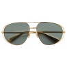 Bottega Veneta - Occhiali da Sole Aviatore Classici - Oro Verde - Occhiali da Sole - Bottega Veneta Eyewear