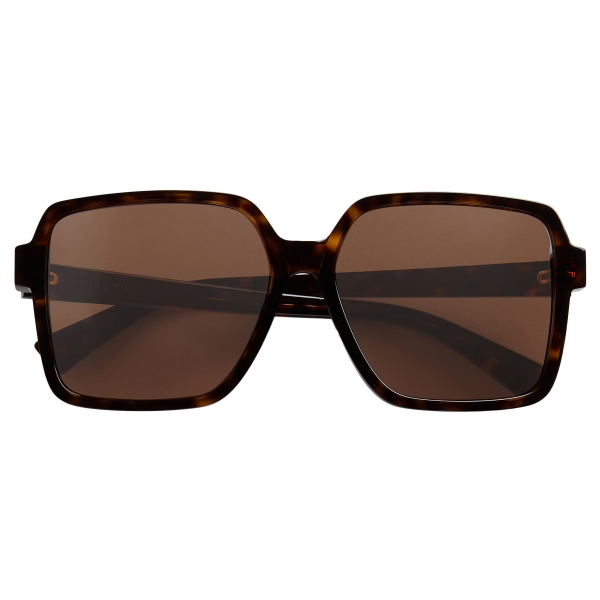 Bottega Veneta - Occhiali da Sole Squadrati Soft - Havana Marrone - Occhiali da Sole - Bottega Veneta Eyewear