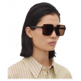 Bottega Veneta - Occhiali da Sole Squadrati Soft - Havana Marrone - Occhiali da Sole - Bottega Veneta Eyewear