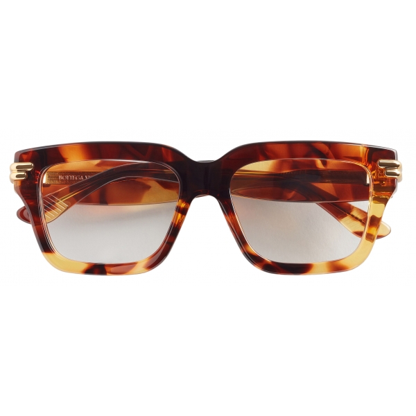 Bottega Veneta - Mitre Square Eyeglasses - Havana Transparent - Optical ...