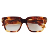 Bottega Veneta - Mitre Square Eyeglasses - Havana Transparent - Optical Glasses - Bottega Veneta Eyewear